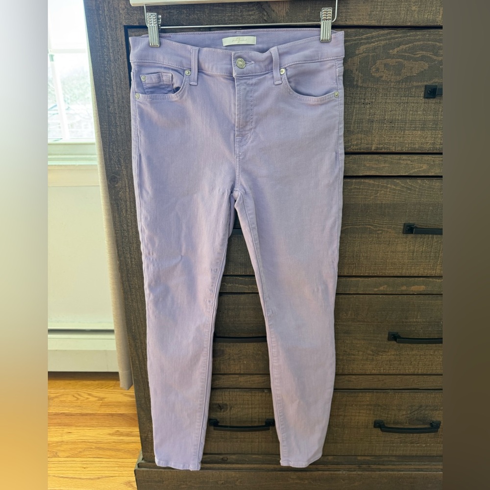 7 For All Mankind Women's Light Purple Skinny Jeans